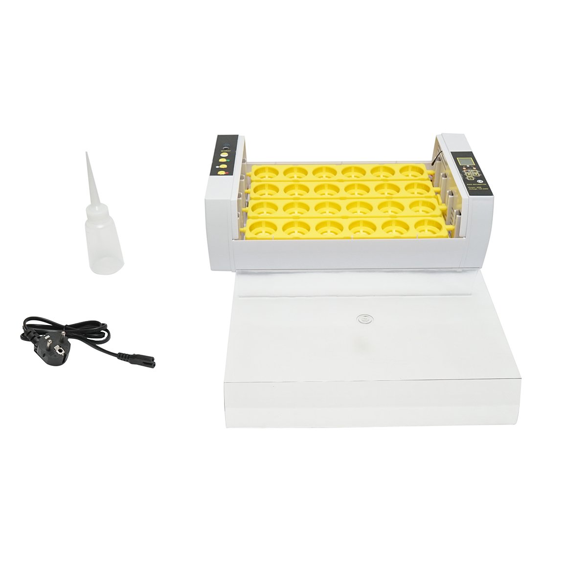 Incubator automat 24 oua 60W, 220V, rotire automata, control temperatura, umiditate, afisaj electronic, tava iluminata LED